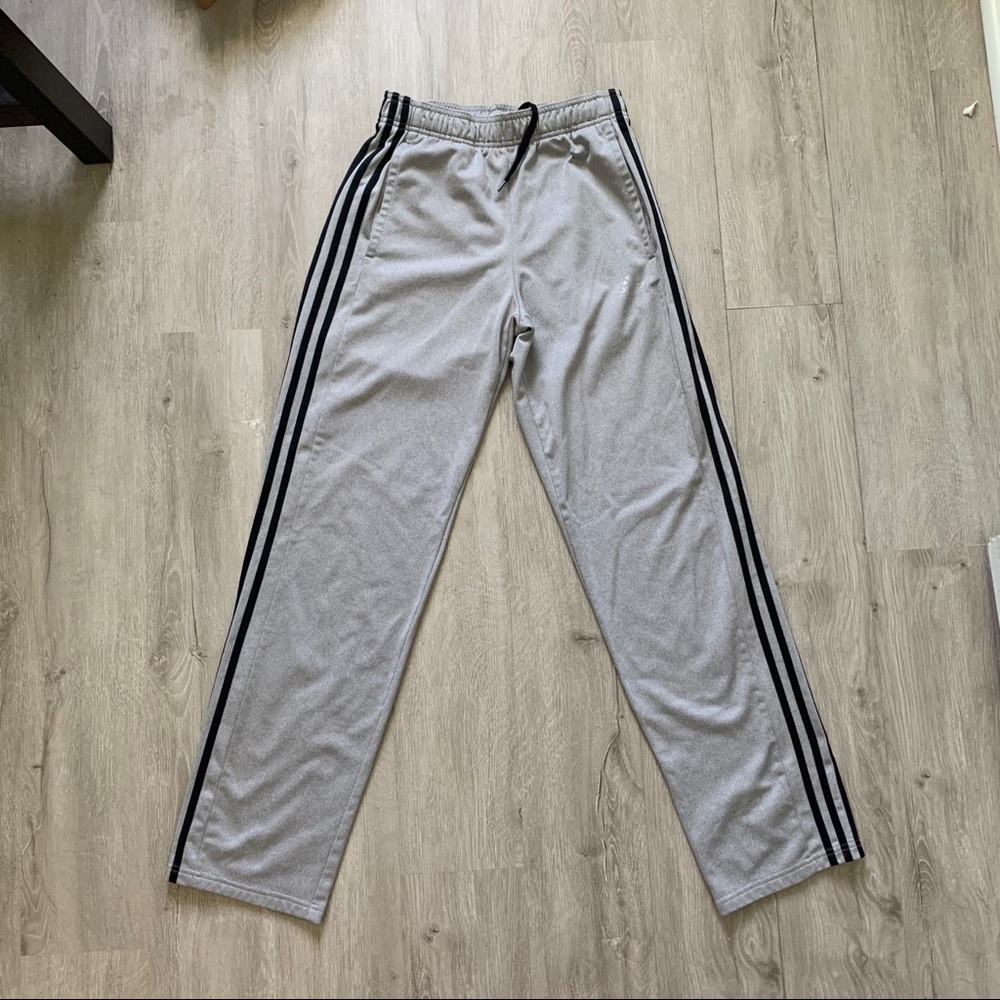 Gray/ Silver Adidas Track Pants